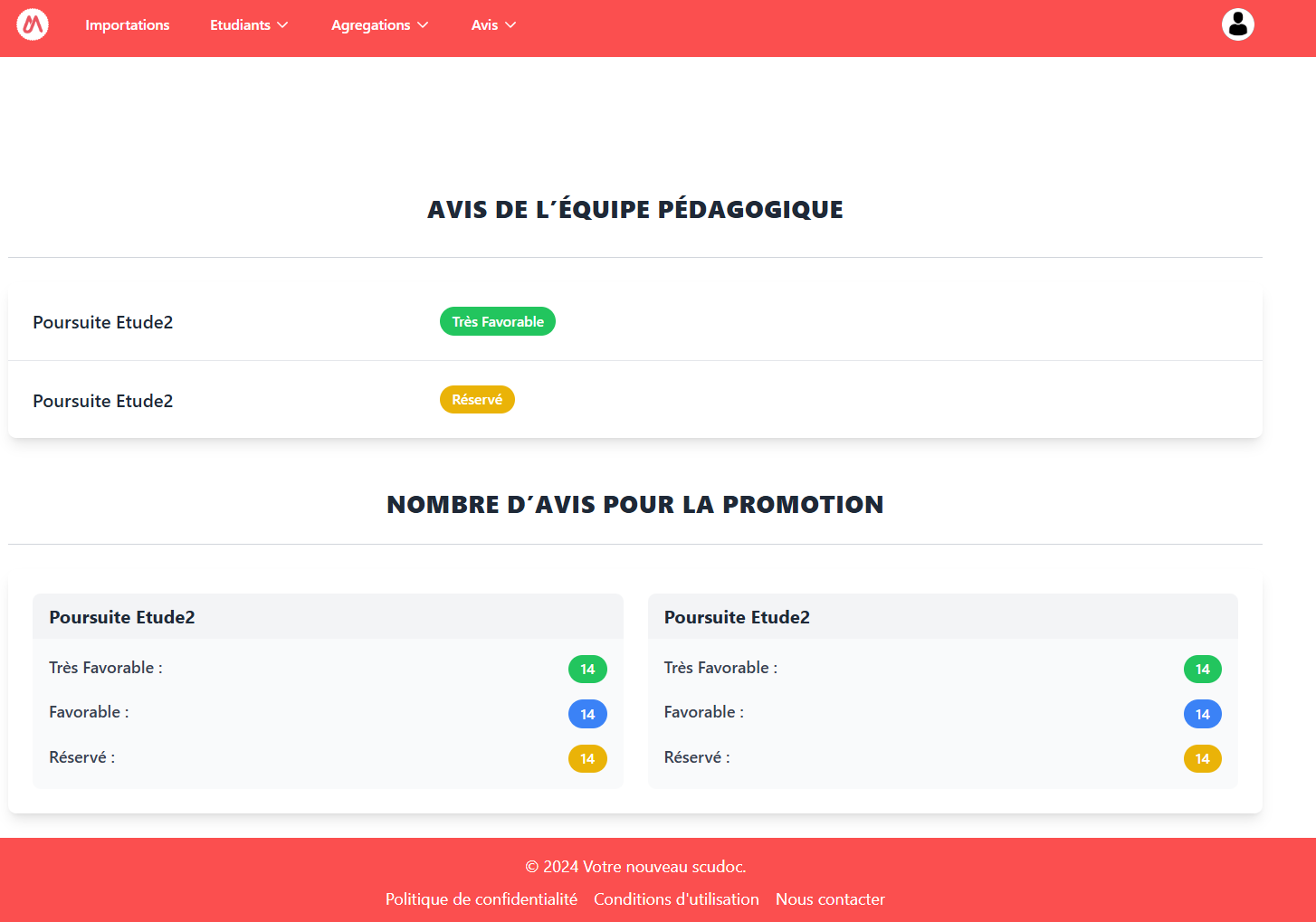 Aperçu de l'application